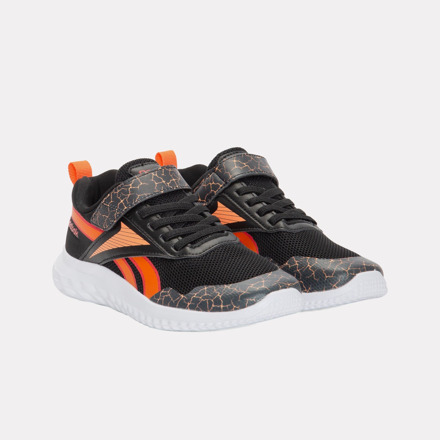 REEBOK FOOTWEAR KIDS Rush Runner 5 Shoes – Pre-School BLACK/ARENAORANGE/SPORTRED