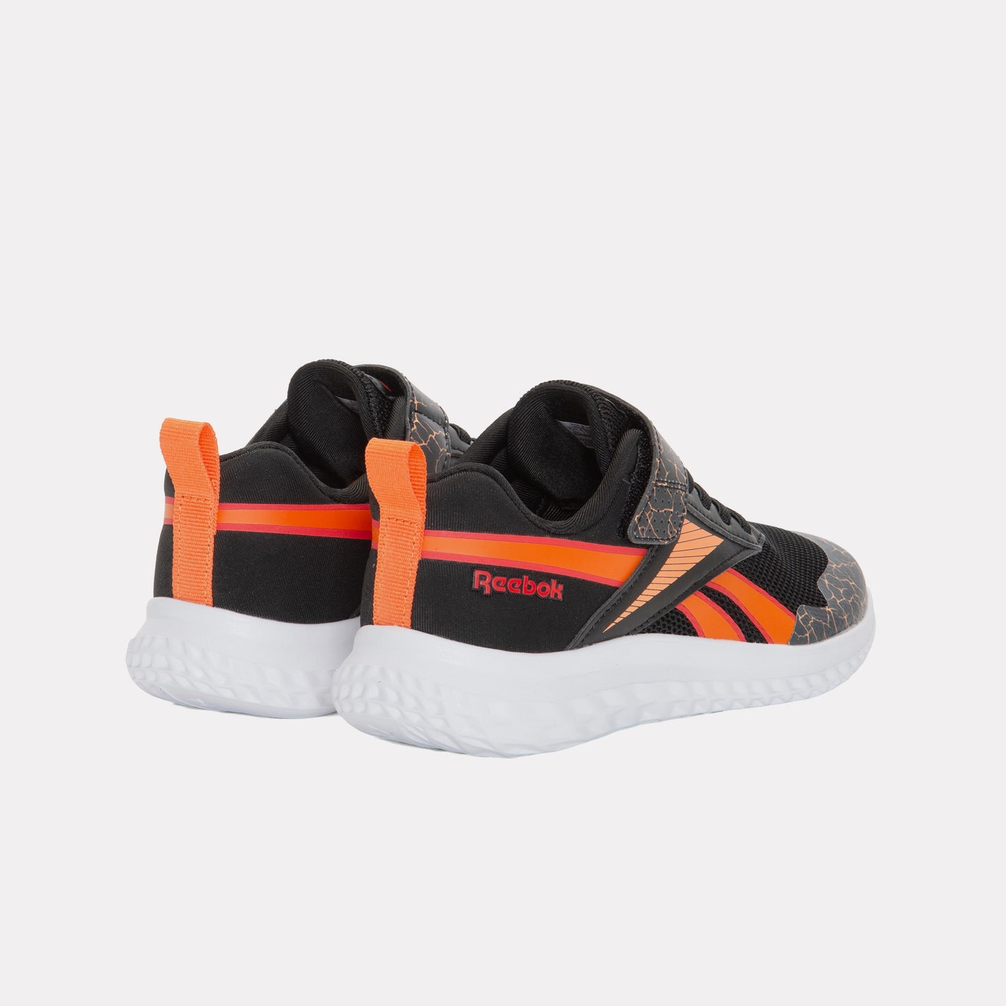REEBOK FOOTWEAR KIDS Rush Runner 5 Shoes – Pre-School BLACK/ARENAORANGE/SPORTRED
