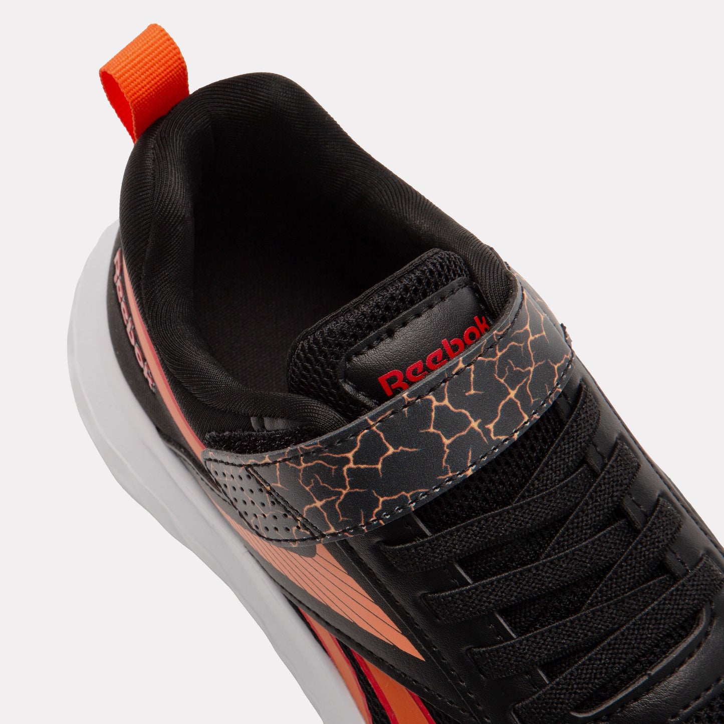 REEBOK FOOTWEAR KIDS Rush Runner 5 Shoes – Pre-School BLACK/ARENAORANGE/SPORTRED