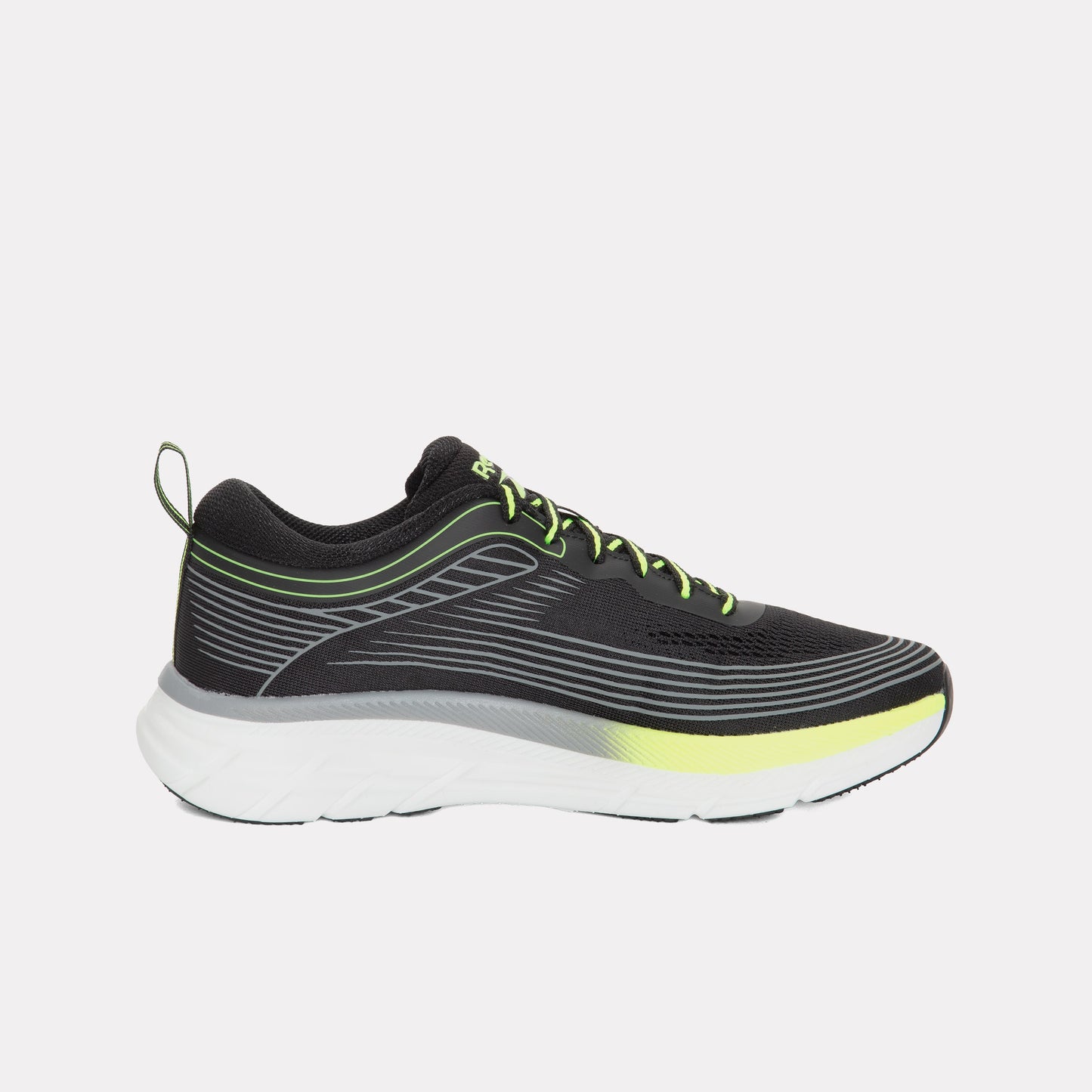 REEBOK FOOTWEAR MEN Road Strider Running Shoes BLACK/GREEN GLOW/WHITE
