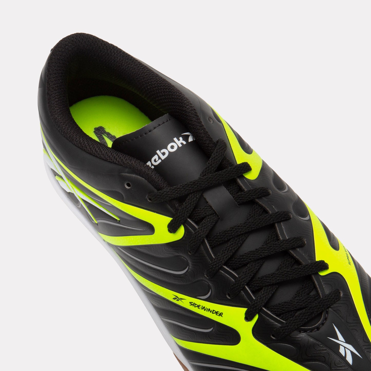 REEBOK FOOTWEAR UNISEX Sidewinder 26 Club Indoor Soccer Shoes BLACK/DIGITAL LIME/WHITE