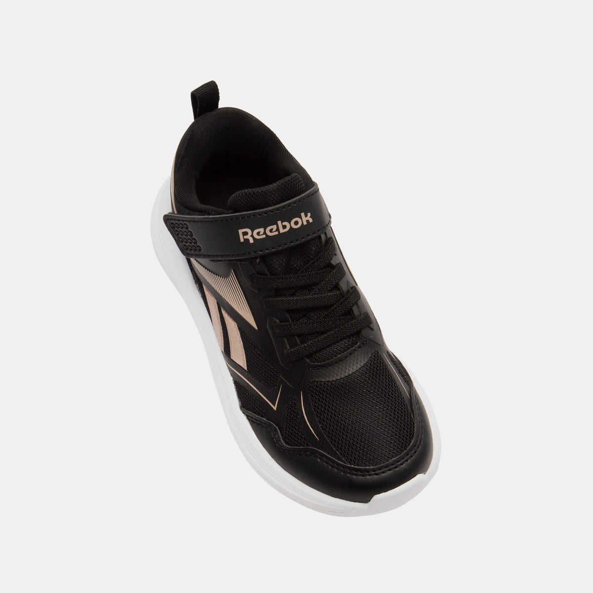 REEBOK FOOTWEAR KIDS Rush Runner 6.0 Shoes - Pre-School BLACK/ROSE GOLD/FTWR WHITE