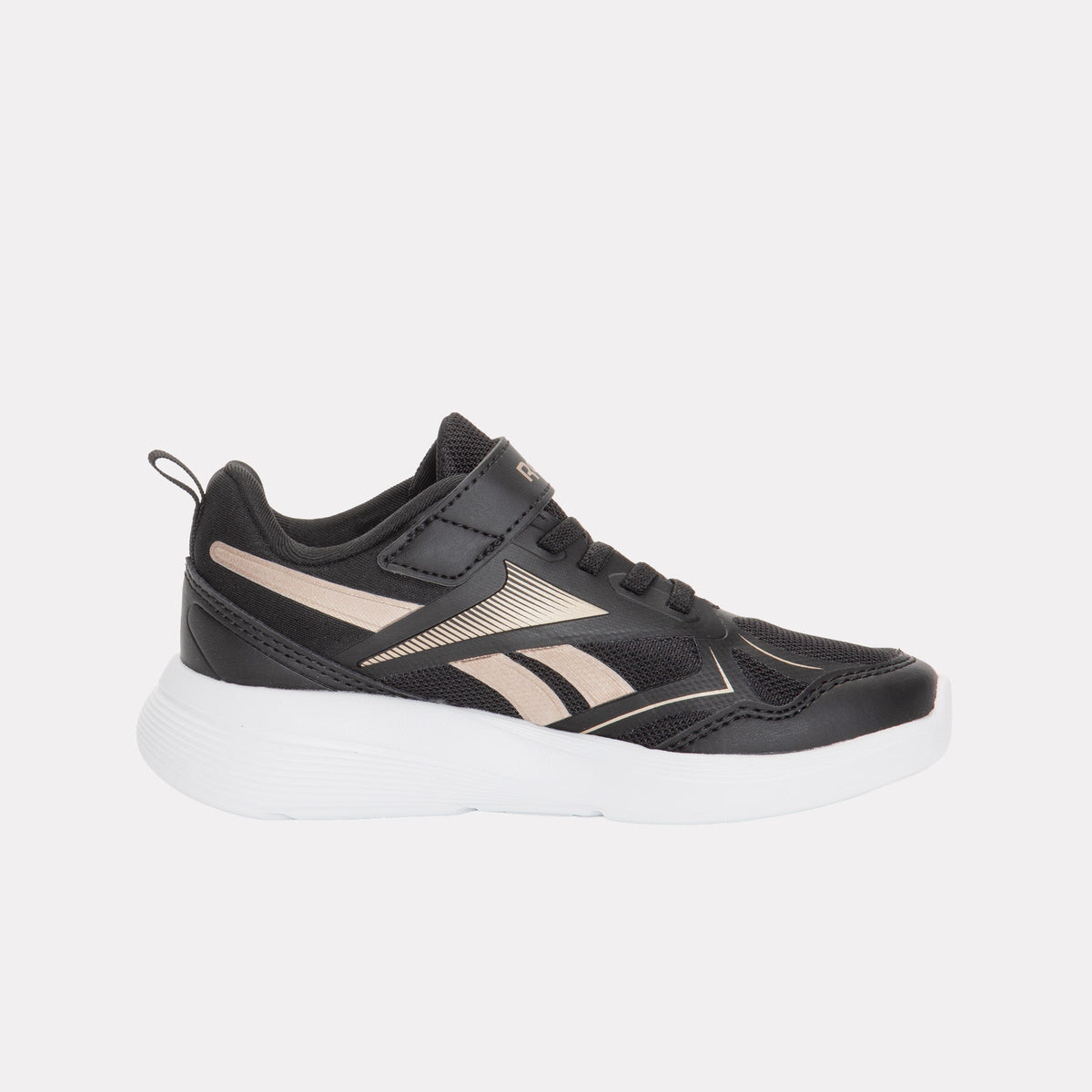 REEBOK FOOTWEAR KIDS Rush Runner 6.0 Shoes - Pre-School BLACK/ROSE GOLD/FTWR WHITE