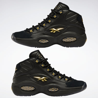Reebok Footwear Men Question Mid Lux Shoes Black/Black/Goldmt