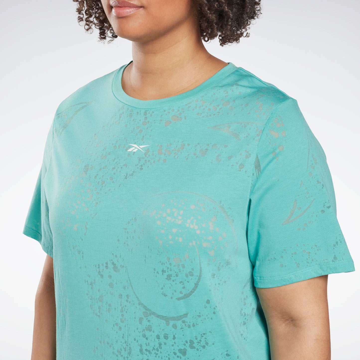Reebok Apparel Women Burnout T-Shirt (Plus Size) Semi Classic Teal