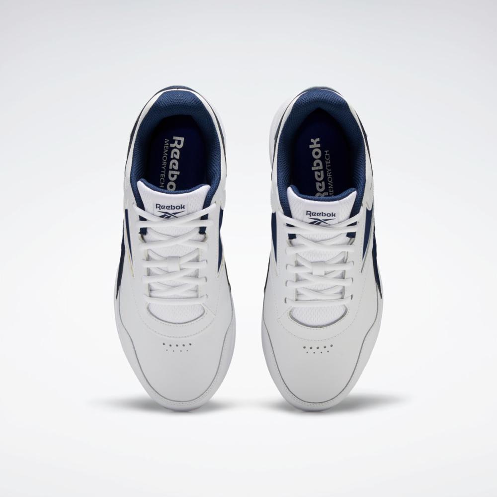 Reebok Footwear Men Walk Ultra 7 DMX MAX Extra-Wide Men's Shoes WHT/COLLEGIATE NAVY/COLLEGIATE