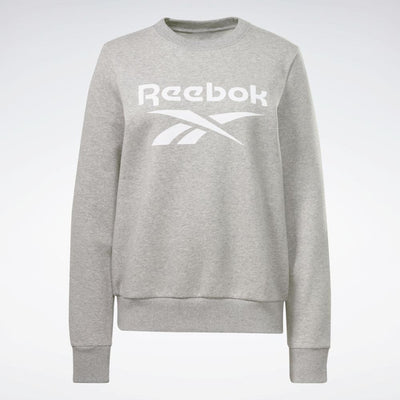 Reebok Apparel Women Reebok Identity Big Logo Fleece Crew Sweatshirt MEDIUM GREY HEATHER