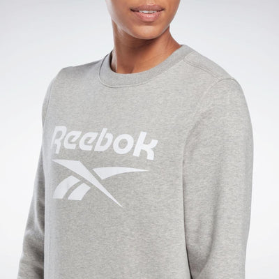Reebok Apparel Women Reebok Identity Big Logo Fleece Crew Sweatshirt MEDIUM GREY HEATHER