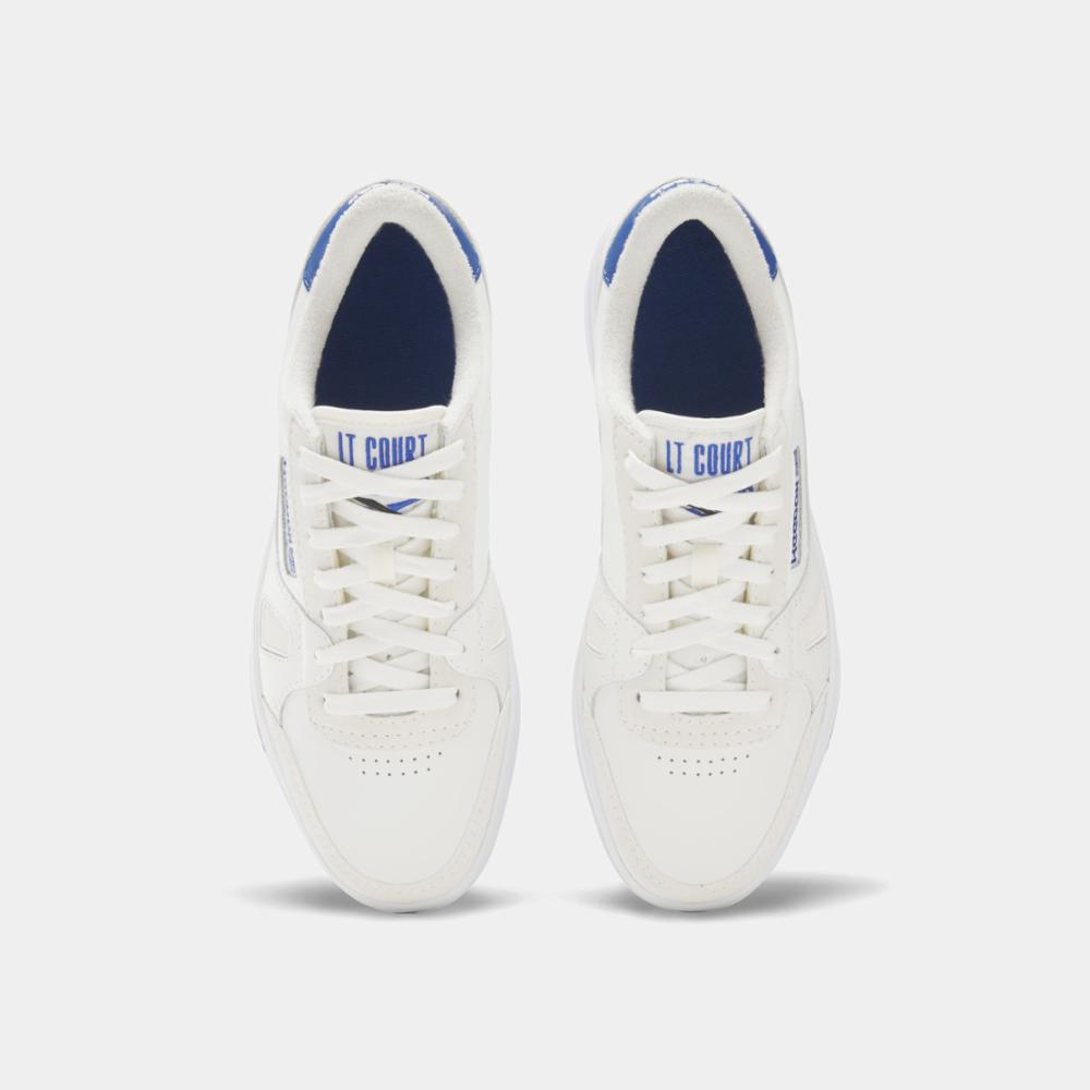 Reebok Footwear Men LT Court Shoes CHALK/VECTOR BLUE/BLK