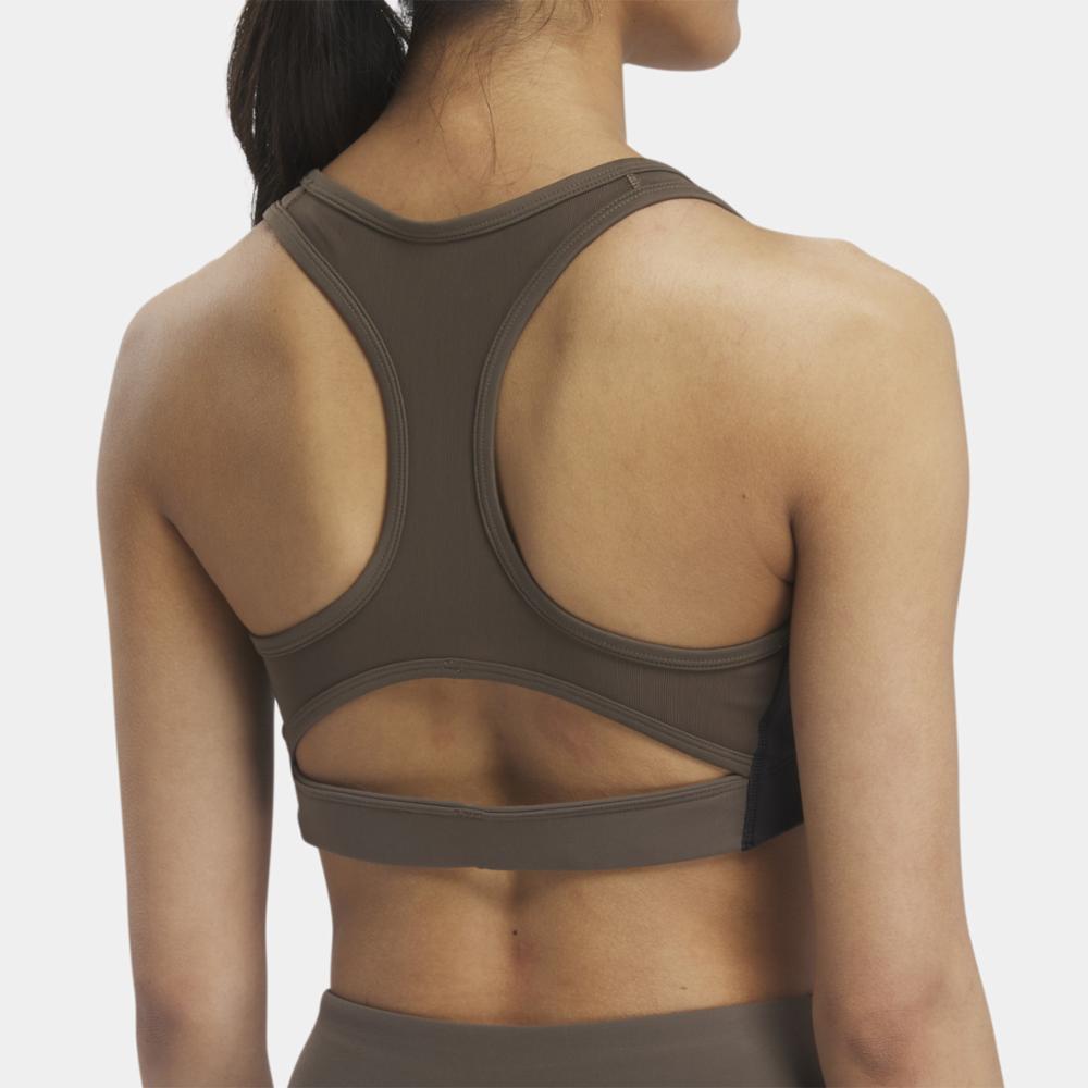 Reebok Apparel Women Lux Racer Padded Colorblock Bra GROUT