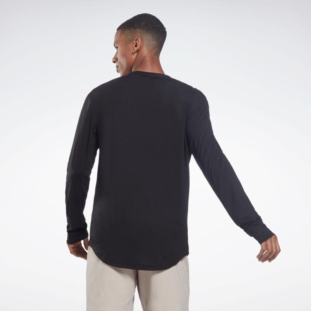 Reebok Apparel Men ACTIVCHILL+DREAMBLEND Long Sleeve Shirt BLACK