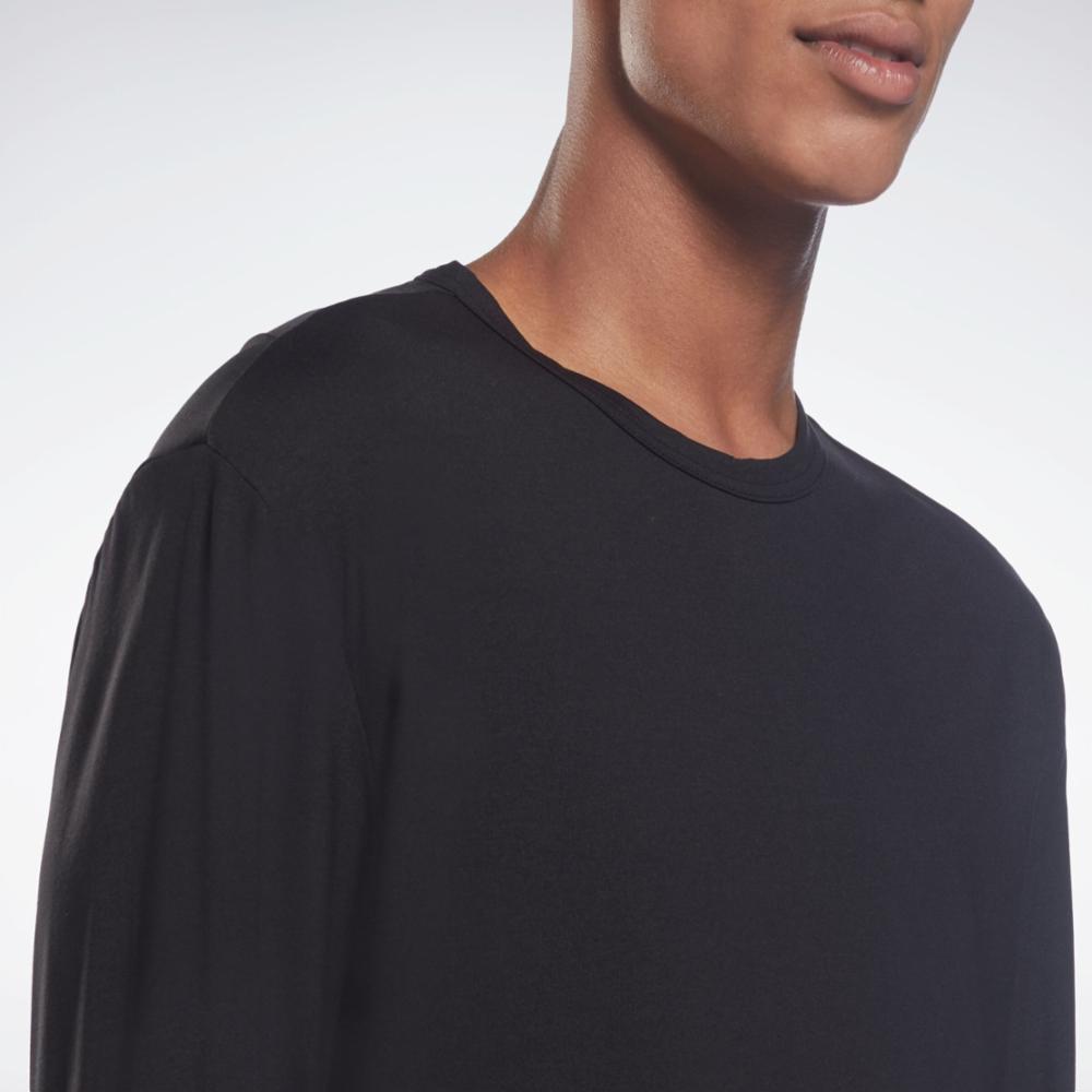 Reebok Apparel Men ACTIVCHILL+DREAMBLEND Long Sleeve Shirt BLACK