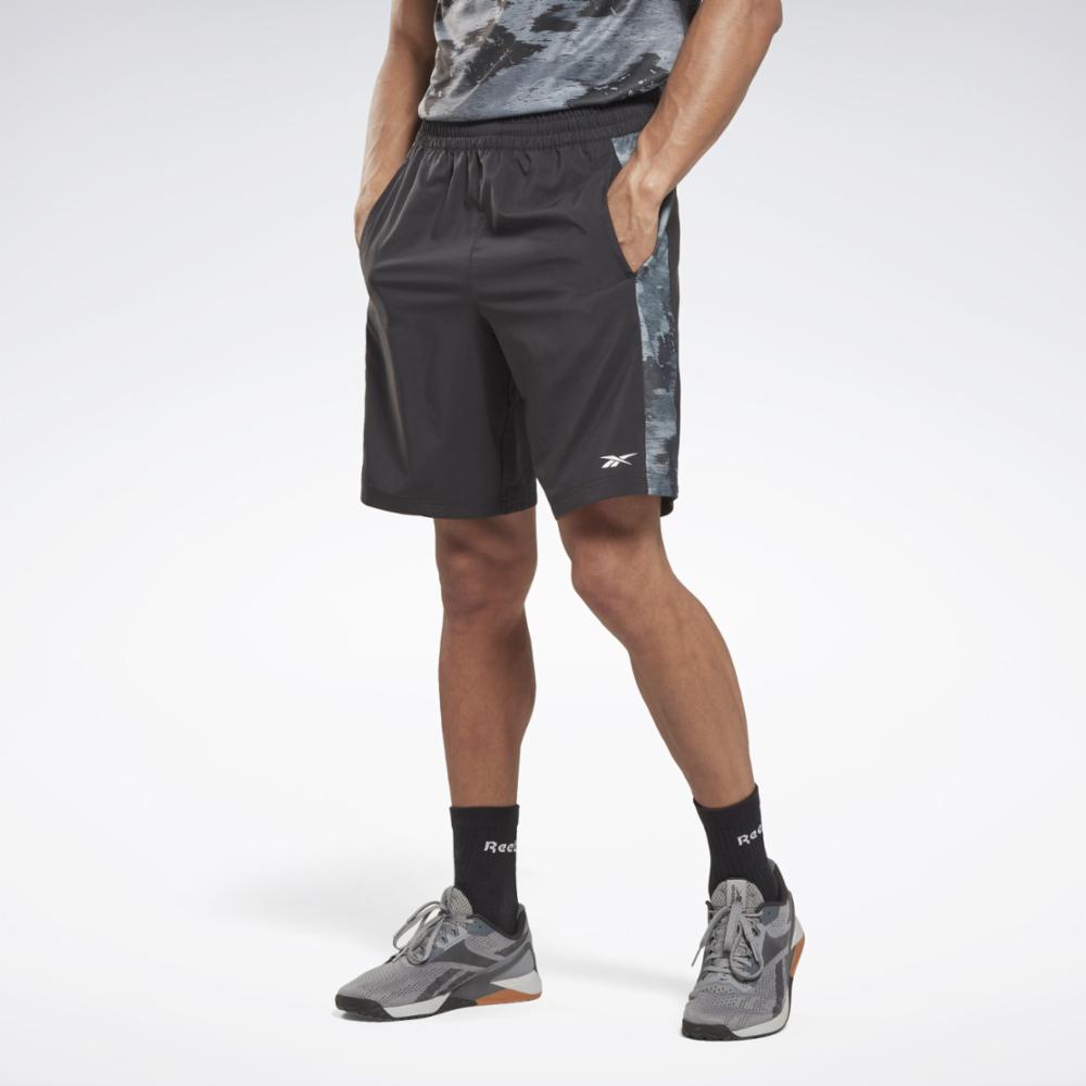 Reebok Apparel Men Training Camo Woven Shorts NIGHT BLACK