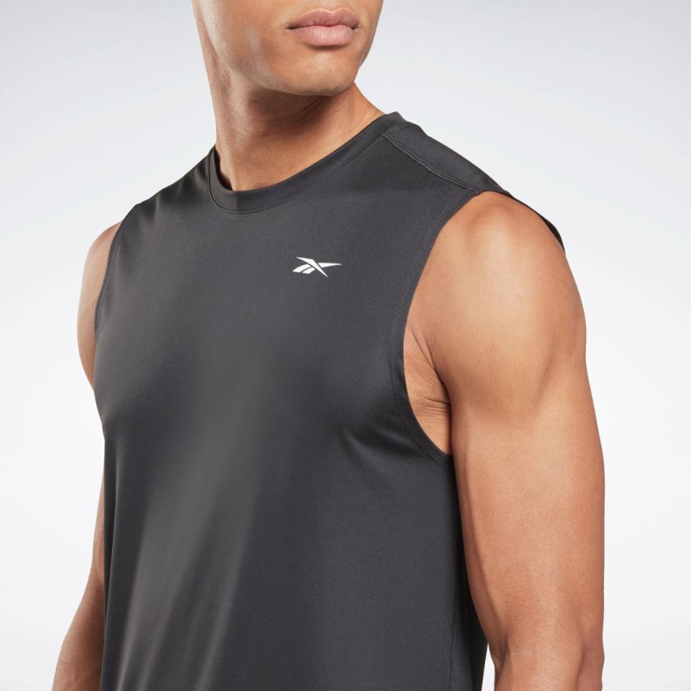 Reebok Apparel Men Training Sleeveless Tech T-Shirt NIGHT BLACK