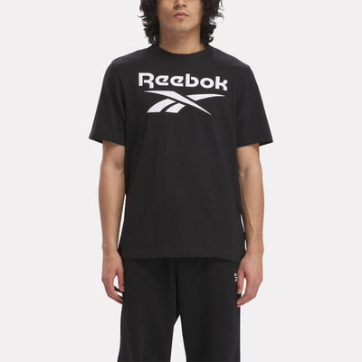 Reebok Apparel Men Reebok Identity Big Stacked Logo T-Shirt BLACK