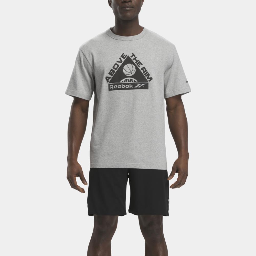 Reebok Apparel Men Basketball Above the Rim Graphic T-Shirt MEDIUM GREY HEATHER