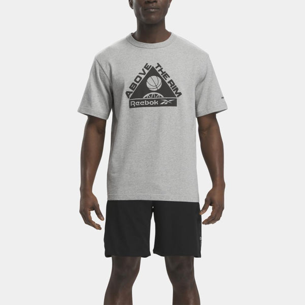 Reebok Apparel Men Basketball Above the Rim Graphic T-Shirt MEDIUM GRE