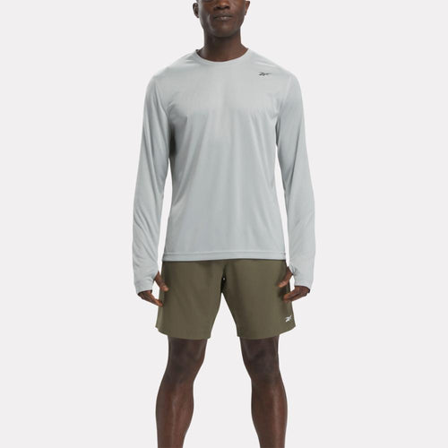 Reebok Apparel Men Training Long Sleeve Tech T-Shirt PURE GREY 3