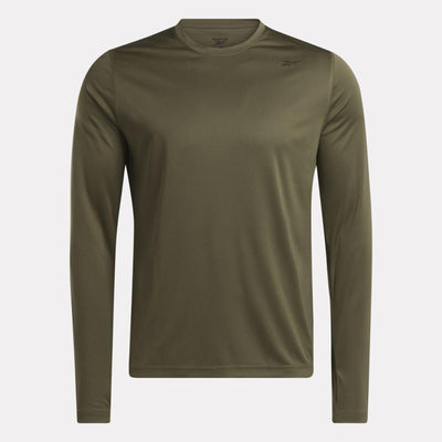 Reebok Apparel Men Training Long Sleeve Tech T-Shirt ARMY GREEN