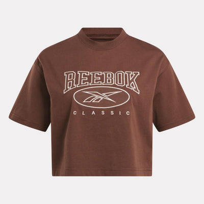 Reebok Apparel Women Classics Archive Essentials Big Logo Crop T-Shirt MAH