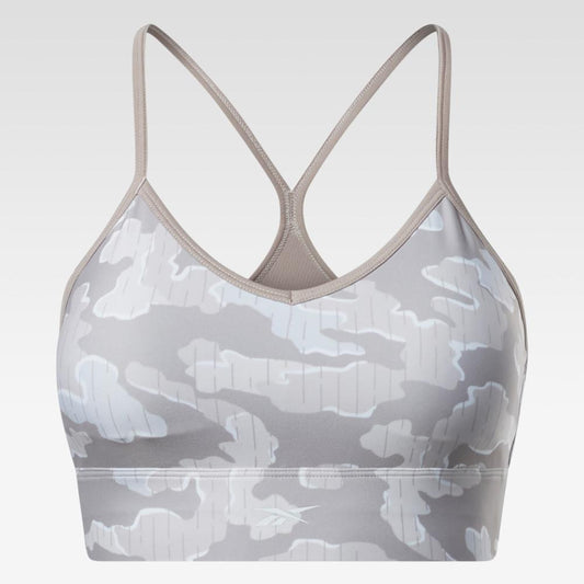 Brushed Gray precision padded sports bra for extra comfort.
