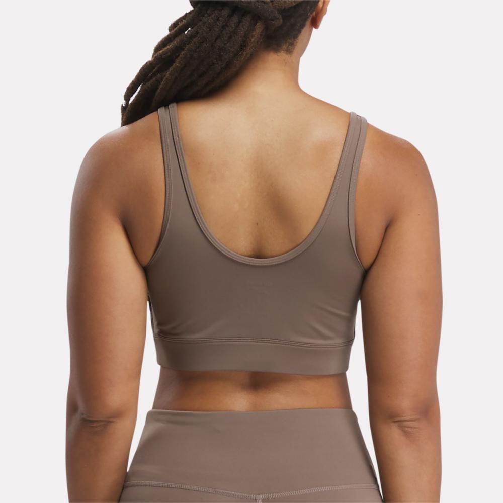 Bahe Womens Dinamica Strappy Active Sports Bra Brown XL