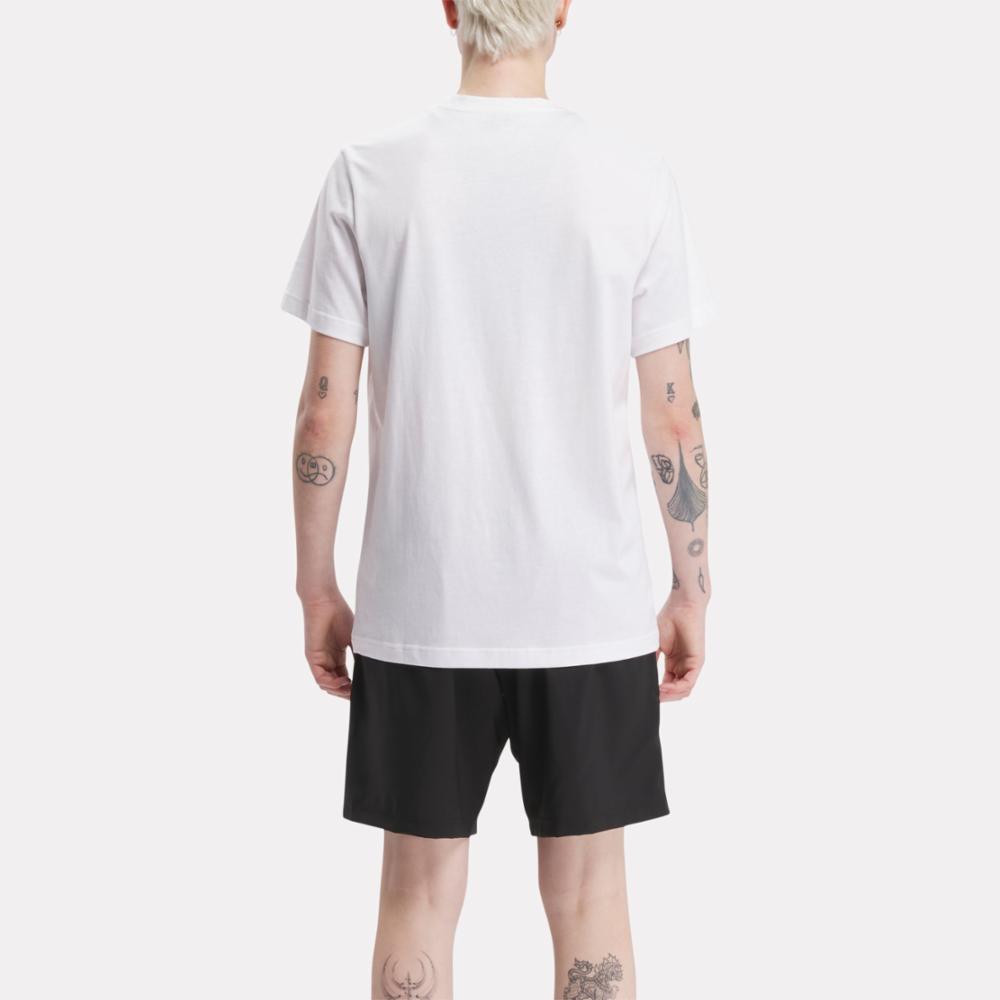 Reebok Apparel Men Reebok Identity Big Stacked Logo T-Shirt WHITE/BOLCYA