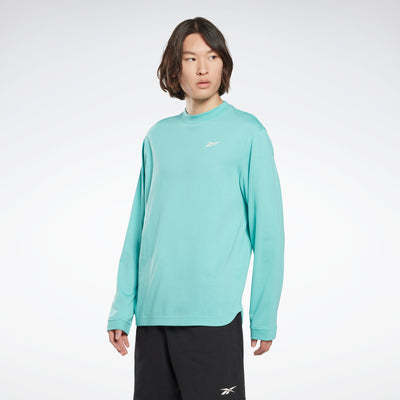 Reebok Apparel Men Myt Long-Sleeve Top Graphic T-Long-Sleeve Top Semi Classic Teal