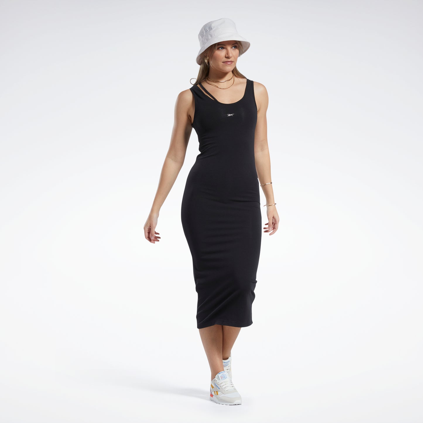 reebok classics slim women's cotton dress REEBOK Women's Black Classics Slim Dress RRP 35