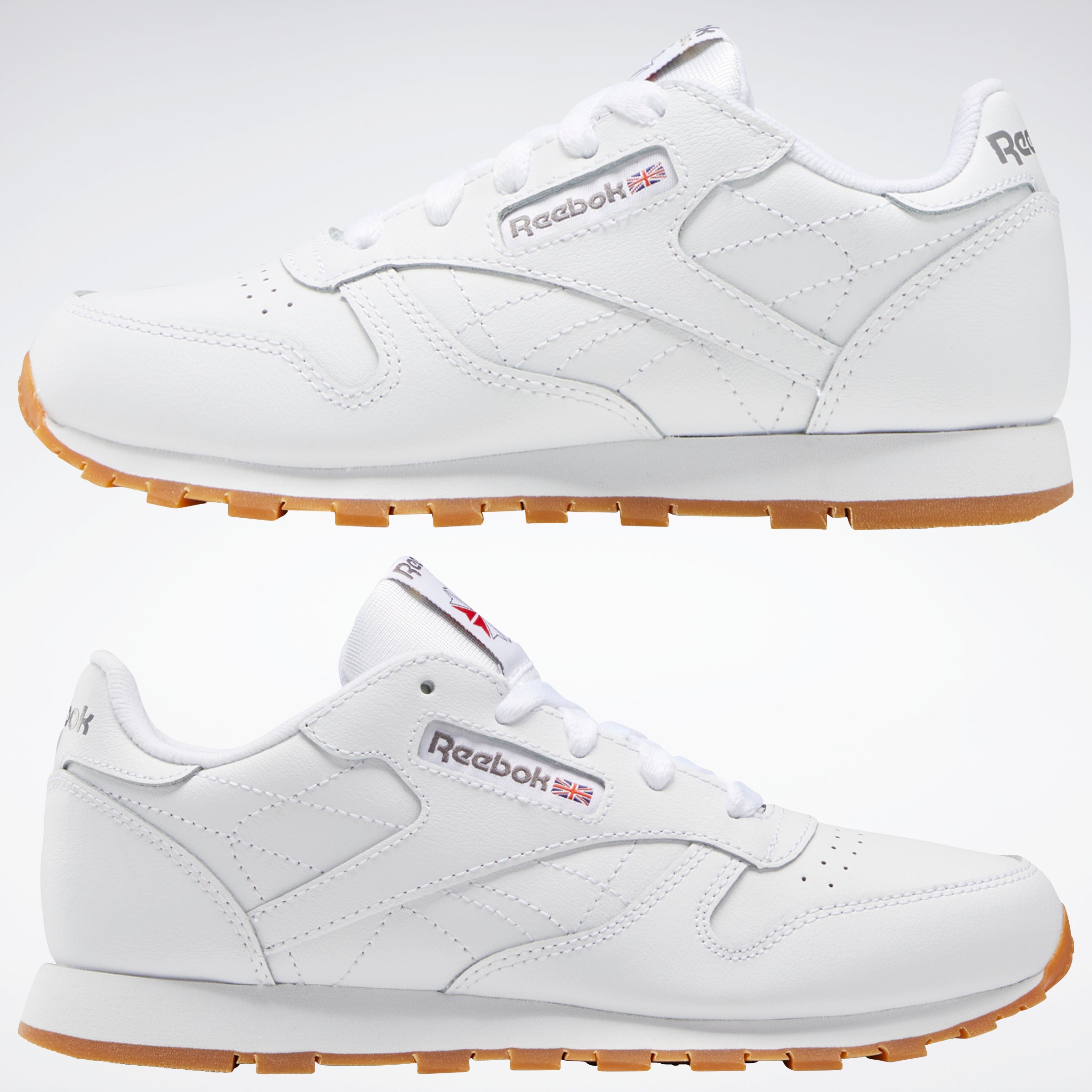 Reebok Footwear Kids Classic Leather Shoes Child White/Gum