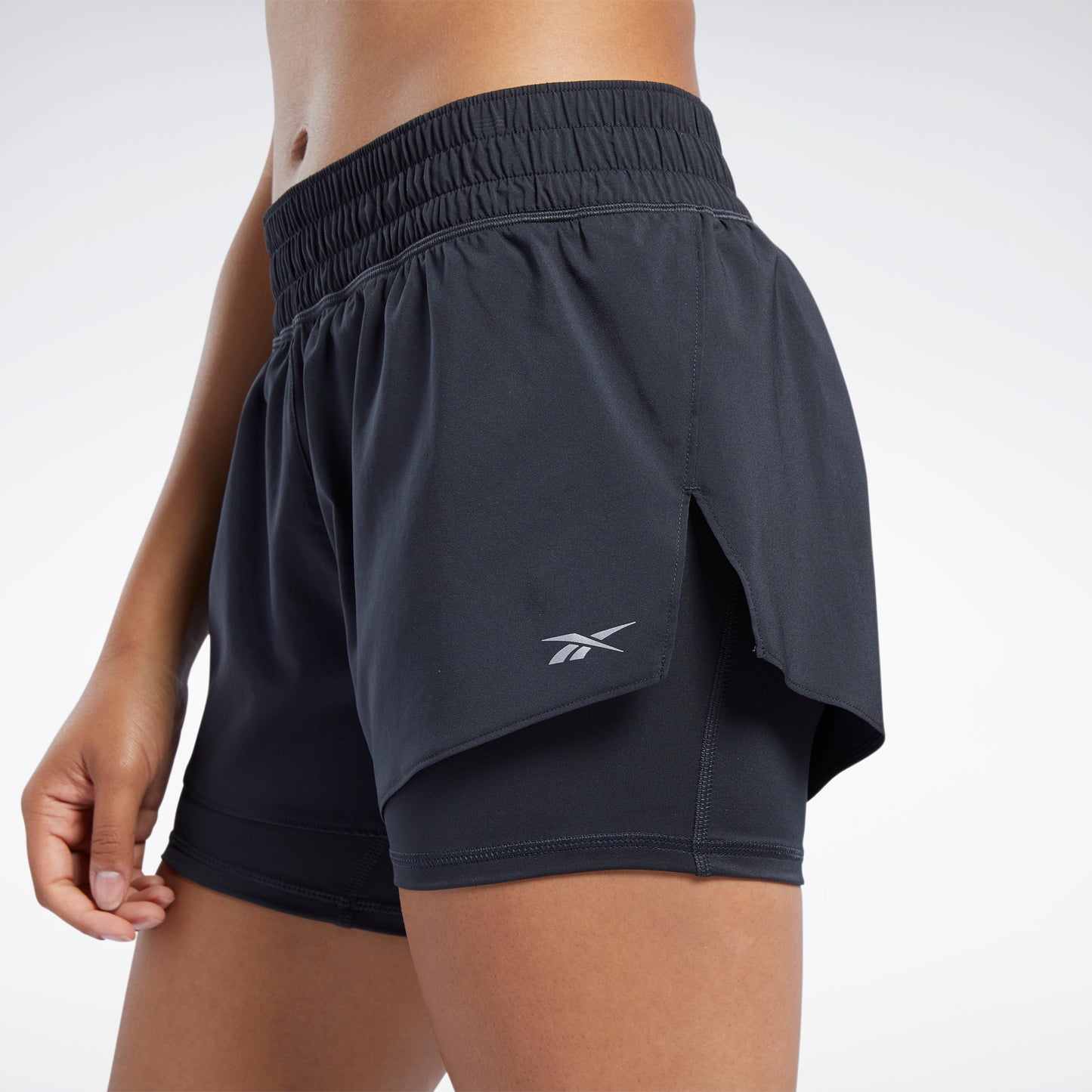 Wholesale Womens Mid Rise Double Layer 2 In 1 Running Shorts - Black – S&G  Apparel