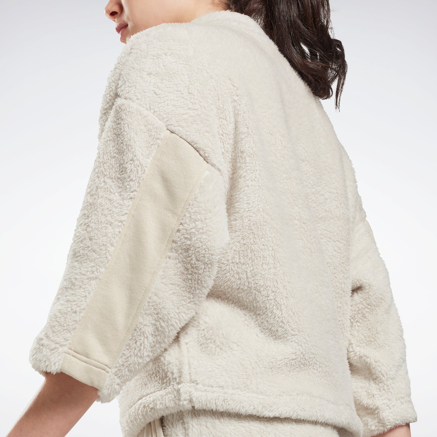 Reebok Apparel Women Myt Cozy Fleece Quarter-Zip Sweatshirt Stucco
