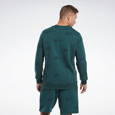 Reebok Apparel Men Reebok Identity Vector Fleece Crew Sweatshirt Forgrn