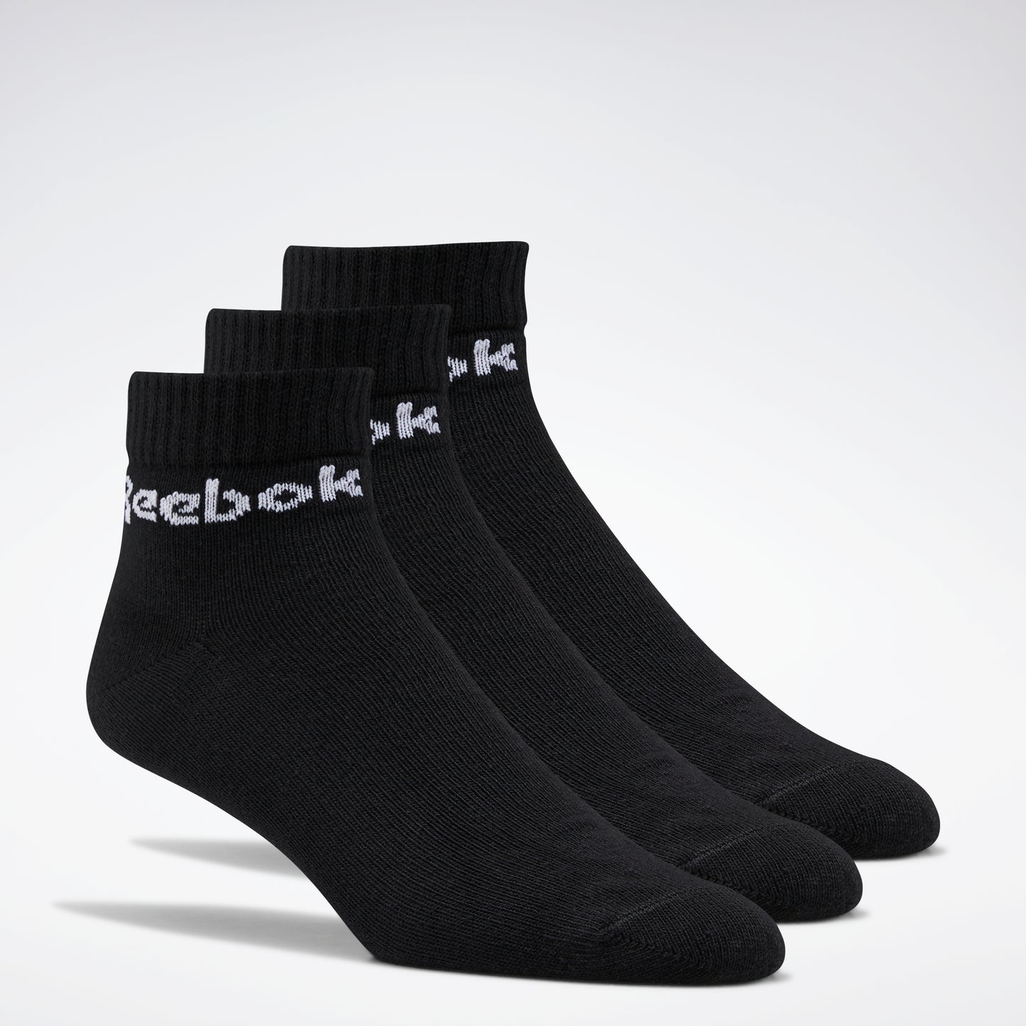 Reebok Apparel Men Active Core Ankle Socks 3 Pairs Black