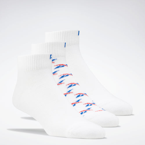 Reebok Apparel Men Classics Ankle Socks 3 Pairs White/Vecblu/Vecred