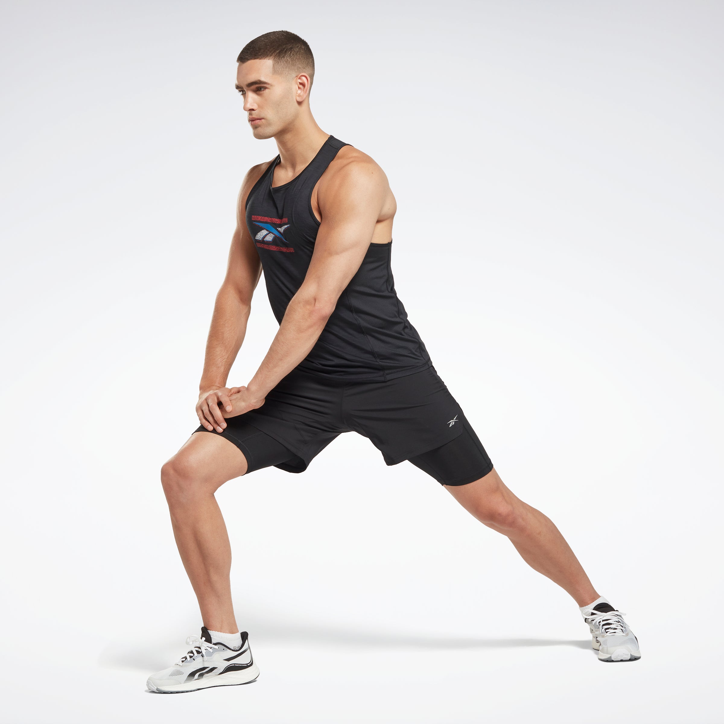 Reebok Apparel Men Running Two-In-One Shorts Black