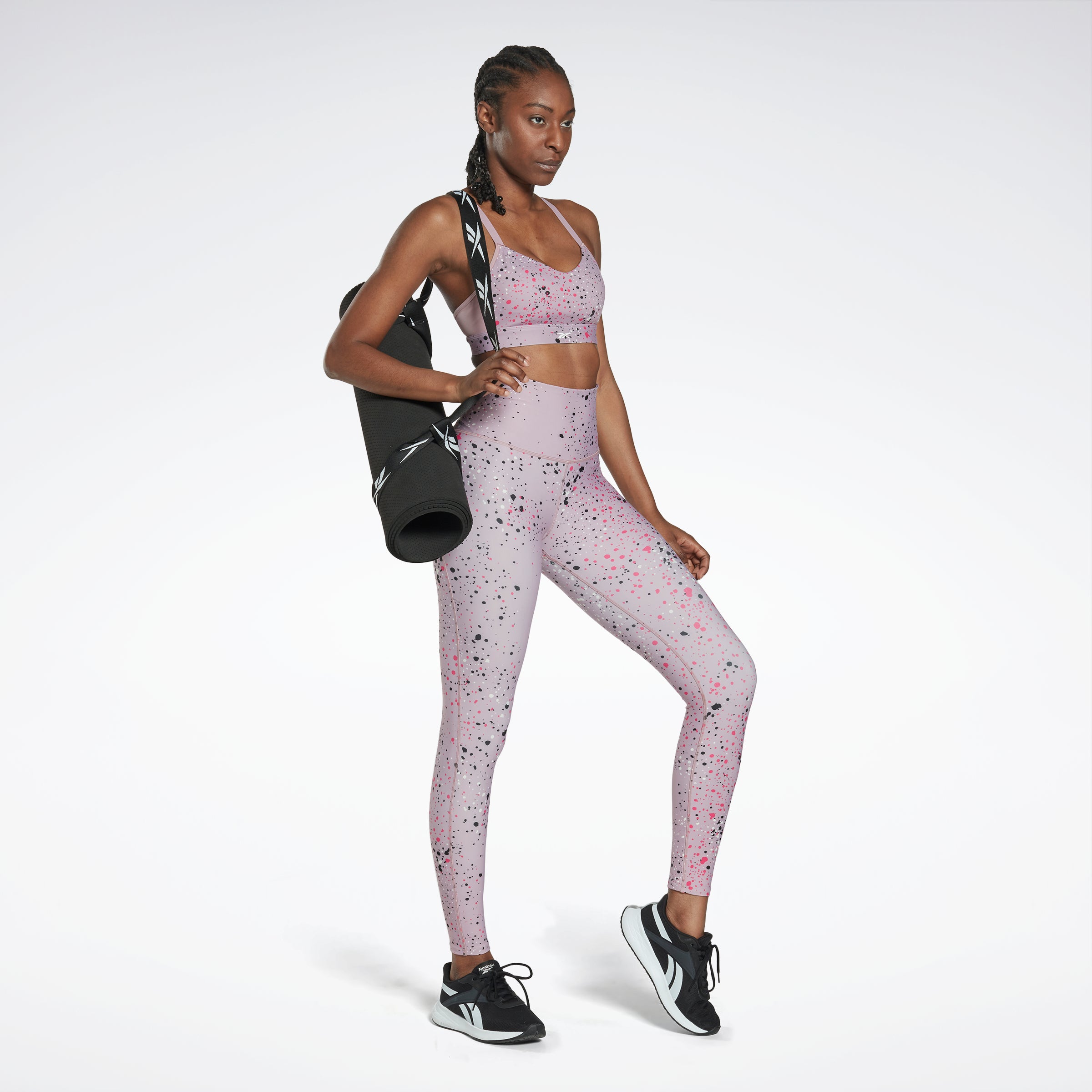 Reebok Apparel Women Lux Multi-Colored Speckle Strappy Bra Inflil