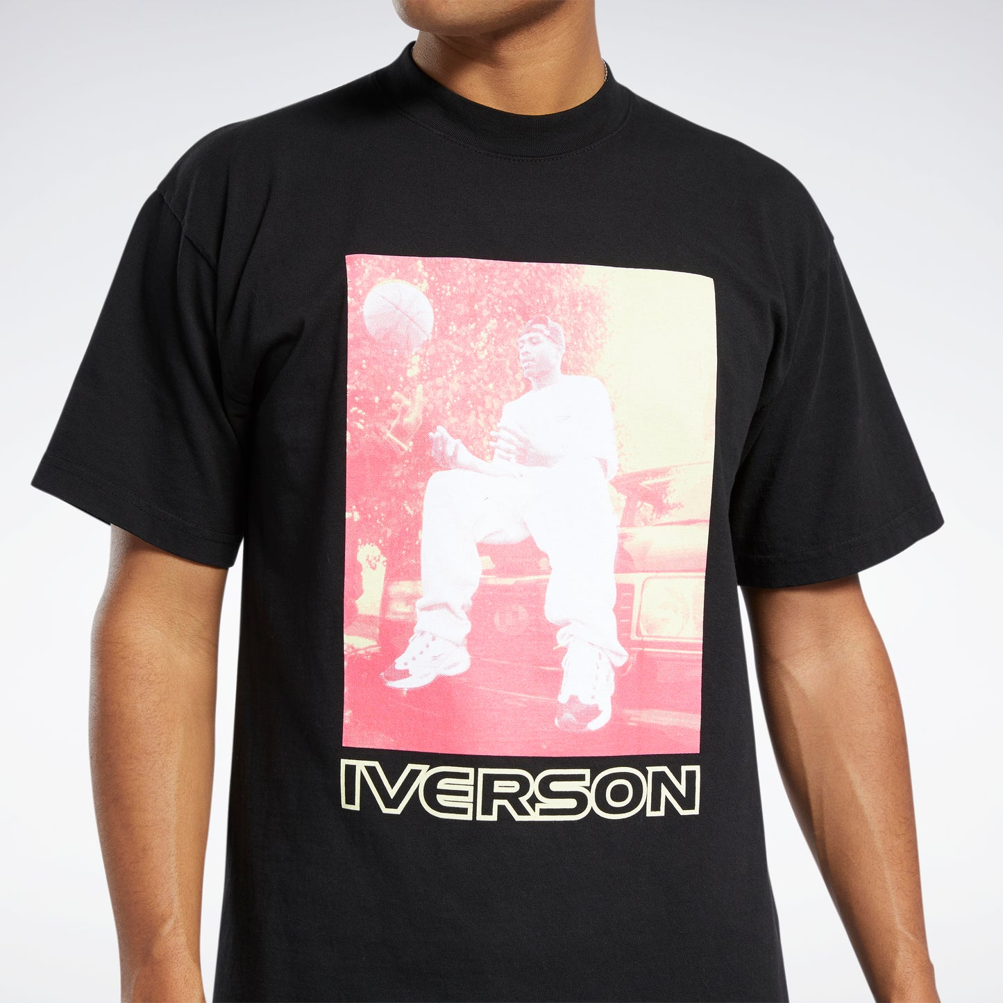 Reebok Apparel Men Allen Iverson Hot Colour T-Shirt Noir