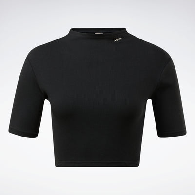 Reebok Apparel Women Short Sleeve Rib Tight Shirt Black – Reebok