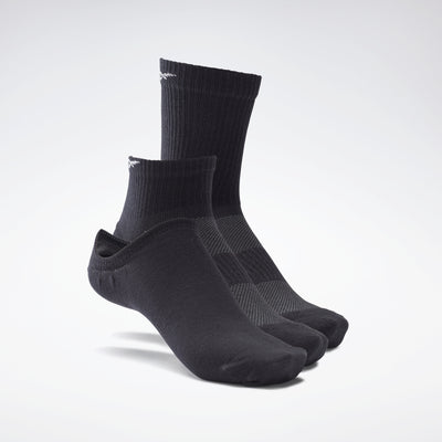 Reebok Apparel Men Active Foundation Ankle Socks 3 Pairs Black
