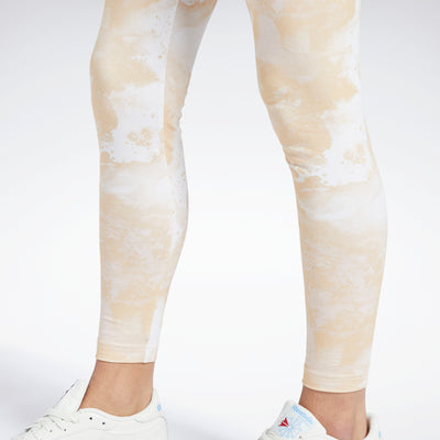 Reebok Apparel Women Classics Cloud Splatter-Print Leggings Stucco
