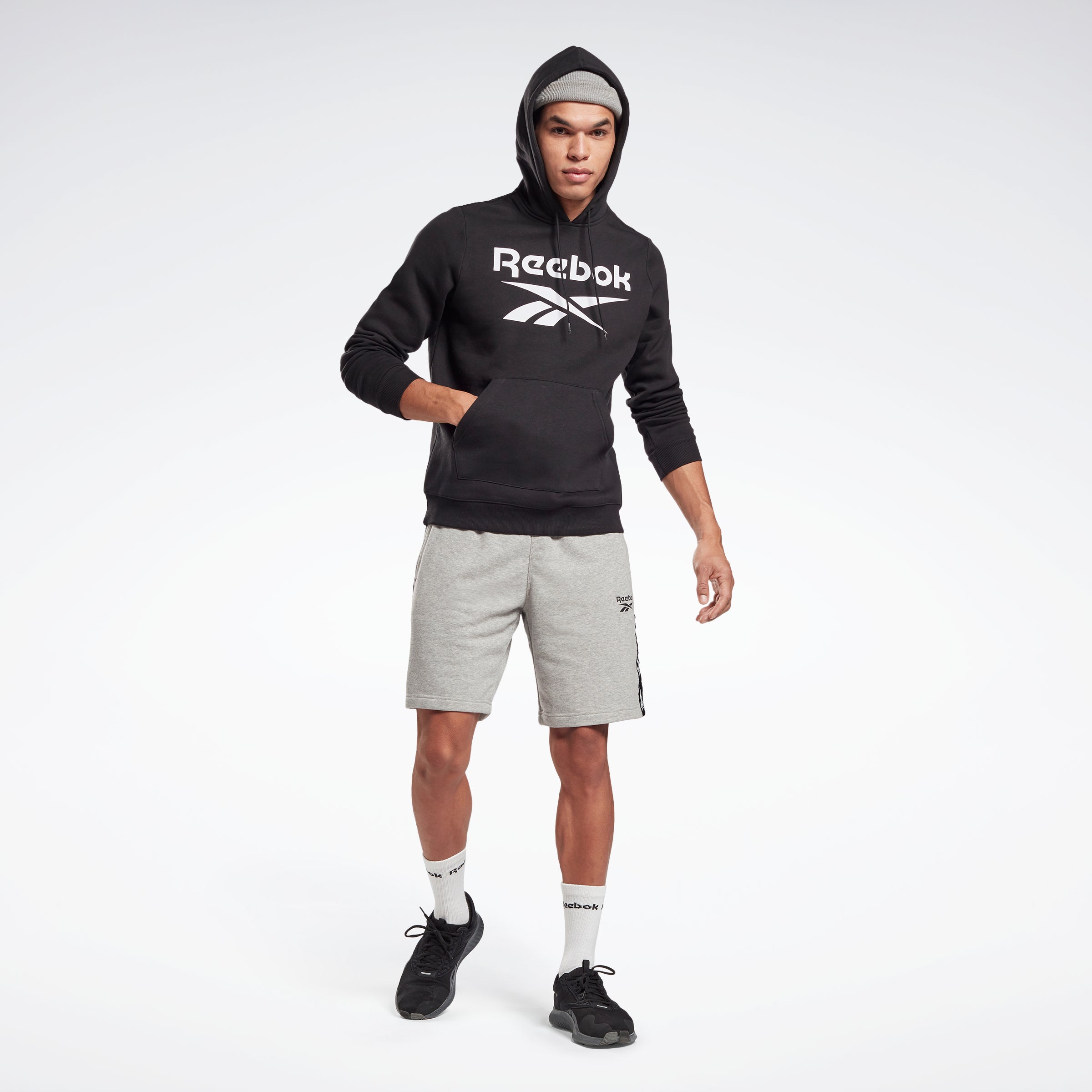 Reebok men's cotton fleece hot sale hoodie