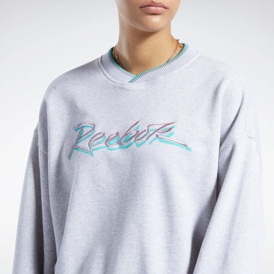 Reebok Apparel Women Classics Graphic Sweatshirt Lgreyh