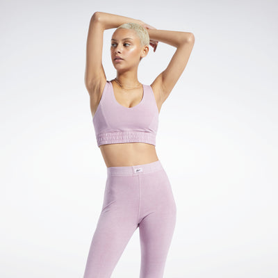 Reebok Apparel Women Classics Natural Dye Fitted Bra Infused Lilac