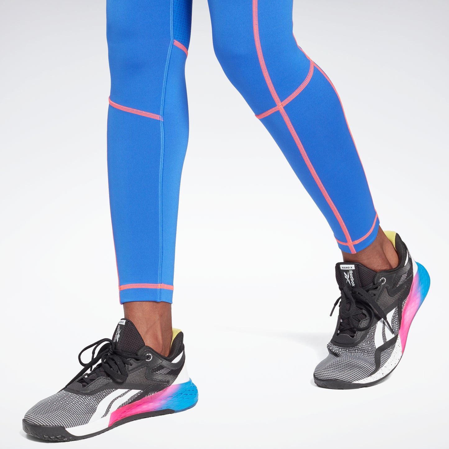 Reebok Running Allover Print Leggings (plus Size) 2x Hoops Blue
