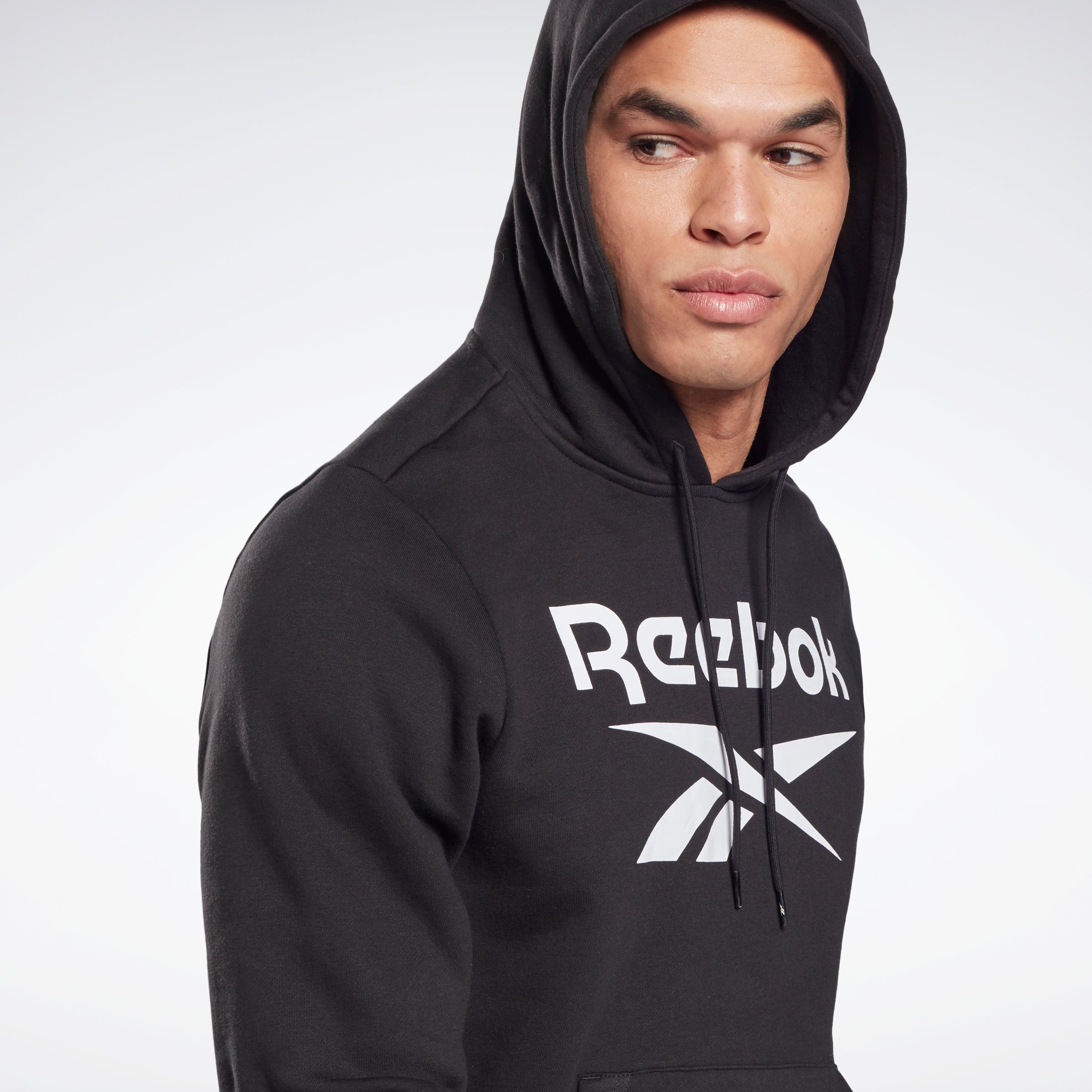 Reebok Apparel Men Reebok Identity Fleece Hoodie Black/White