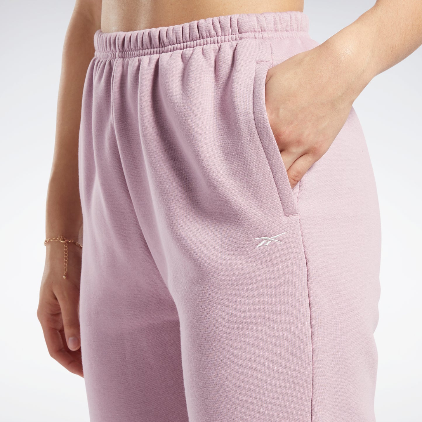 Women's Cuffed Reebok Oversized Graphic Jogger Pants Dusty Pink