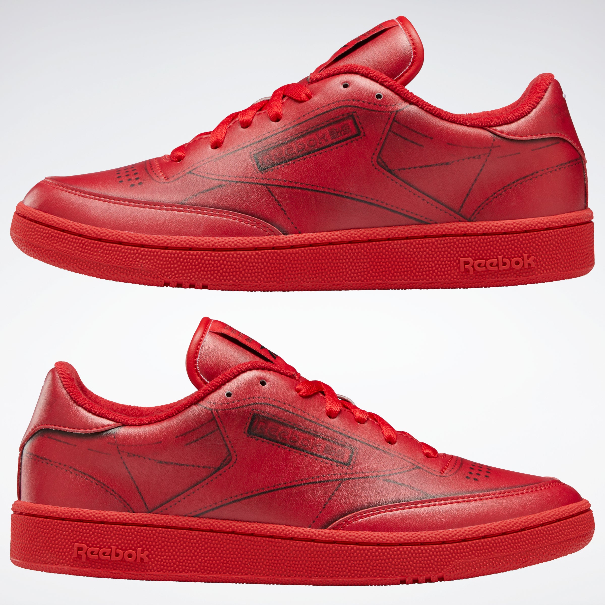 C　BLACK　CLUB　リーボック　【　VECTOR　REEBOK　クラブ　WHITE　スニーカー　MAISON　TL　MARGIELA　RED　】-