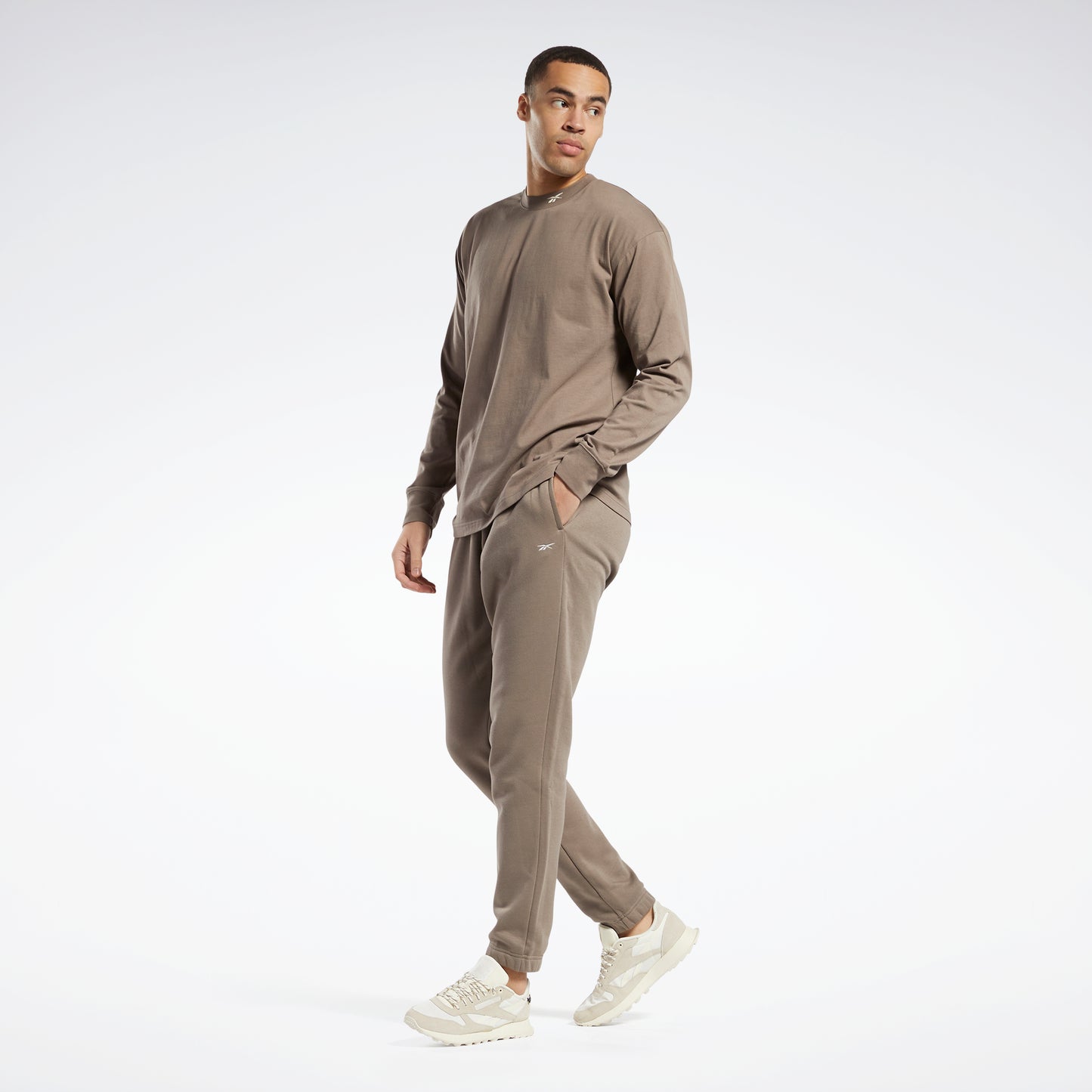 Reebok Apparel Men Classics Wardrobe Essentials Top à manches longues T-Long-Sleeve Top Trkgry