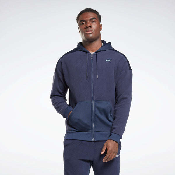 Reebok Apparel Men Workout Ready Thermowarm Zip-Up Sweatshirt Vecnav